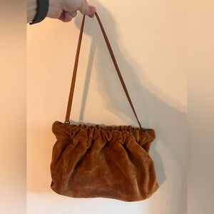 Parker Thatch Mochi Caramel Suede Clutch NWT